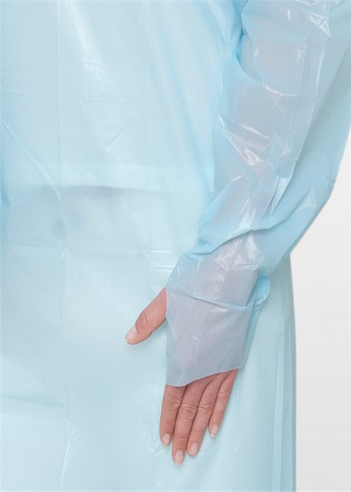 CPE Impervious Disposable Hospital Gowns With Thumb Loop And Embossed Surface