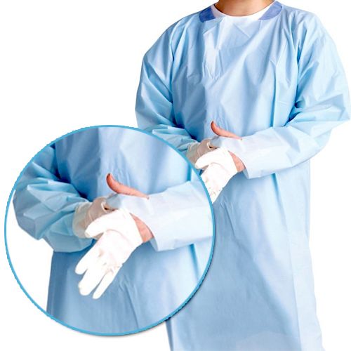 CPE Fabric Disposable Isolation Gowns Waterproof Smooth Or Embossed