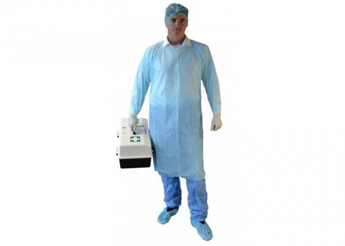 CPE Fabric Disposable Isolation Gowns Waterproof Smooth Or Embossed