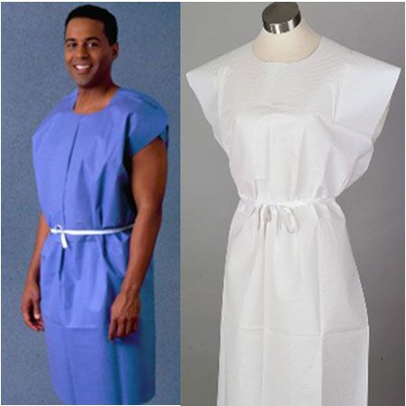 High Absorbency Disposable Isolation Gowns 3 Ply Tissues Front Or Back Opening