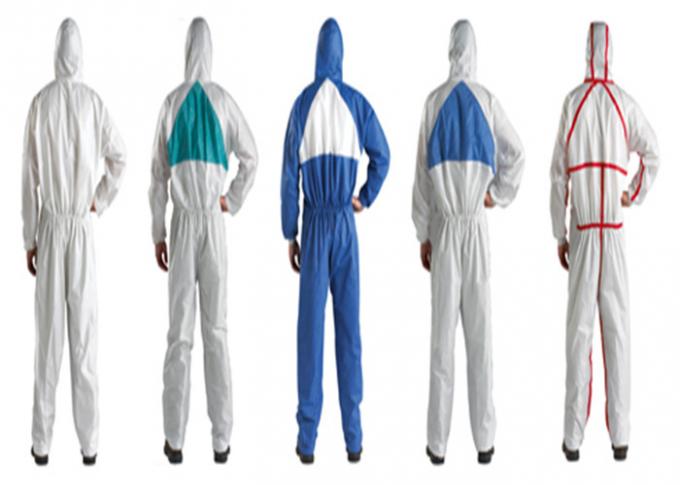 Non Hazardous Liquids And Dry Dust Disposable Cat 3 Type 5 / 6 Asbestos Coveralls