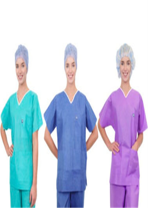 SMS / PP Scrub Clothing Disposable Cleaning Suits Patient Exam Gowns 50 Sets / Case