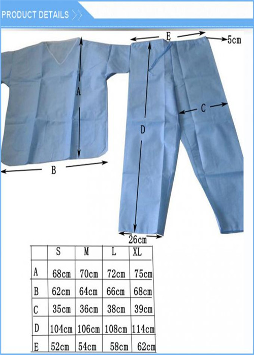 EO Sterile Anti Static Disposable Scrub Suits Anti Bacteria Non Toxic 30 - 60 GSM