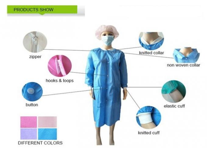 CE ISO FDA Disposable Lab Coats , Women Protective Clothing For Single Use