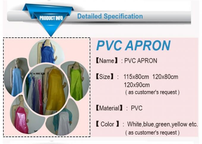 Single Use PVC Aprons Adults , Disposable Plastic Butcher Aprons Oil Resistant