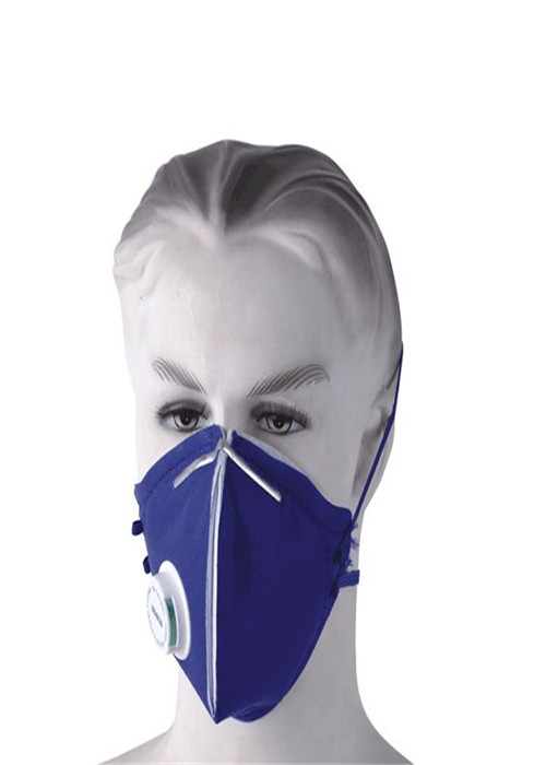 3 Ply Disposable Face Mask , Asbestos Dust Mask Folded With Valve For Painting / Spraying Workshop