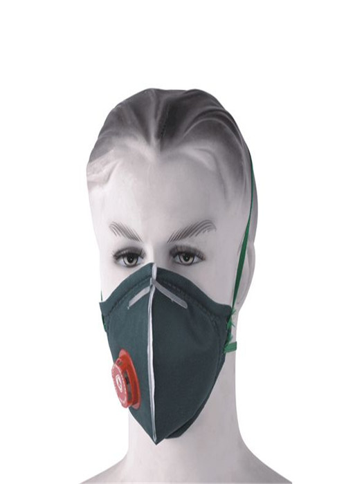 3 Ply Disposable Face Mask , Asbestos Dust Mask Folded With Valve For Painting / Spraying Workshop