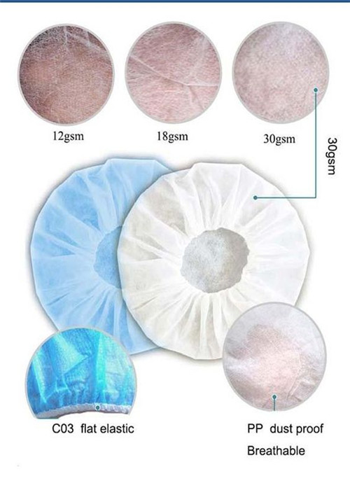 Medical Grade 21'' Round Disposable Head Cap Soft Elastic Band For Hospital / Clinic