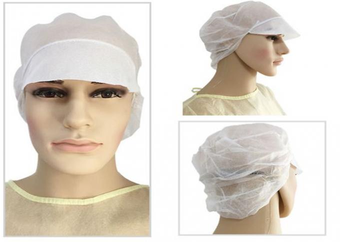 Sealed Breathable Disposable Head Cap Damp Proof 520 mm Diameter With Hair Net