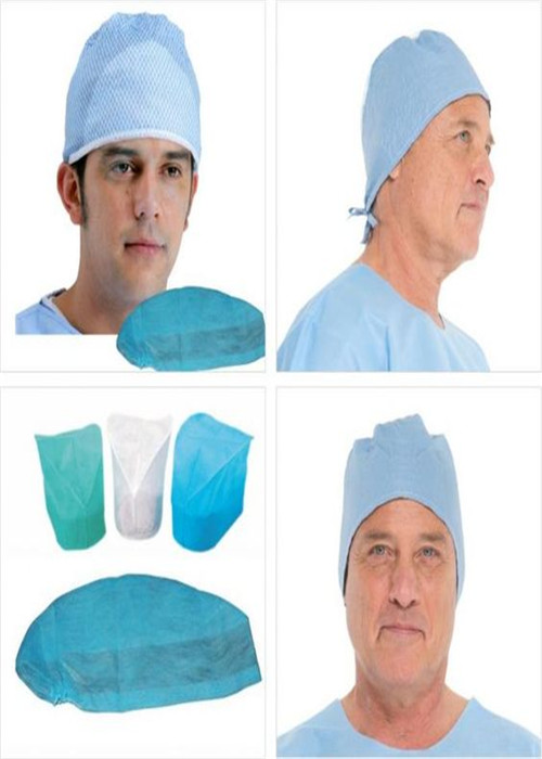 Polypropylene Disposable Head Covers , Sweat Absorption Disposable Surgical Caps For Men