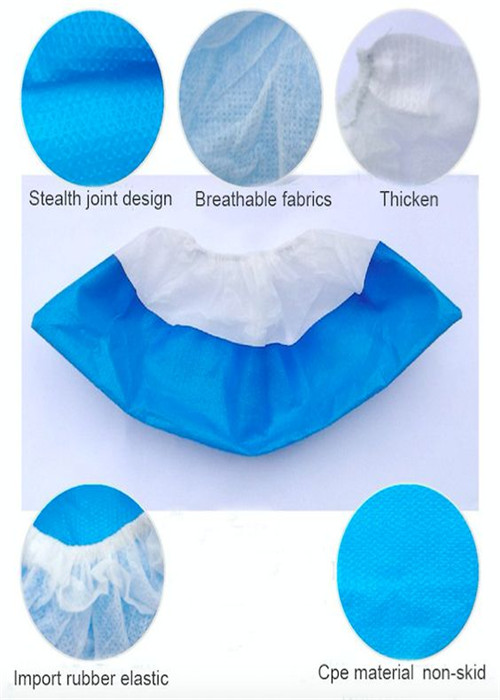 PP + CPE Disposable Shoe Covers Home Depot , Non Slip Shoe Covers Disposable Fluid Repellent