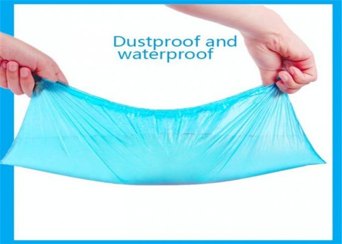 Blue Disposable Shoe Covers 2 g - 8 g , Disposable Overshoe Covers With Elastic String