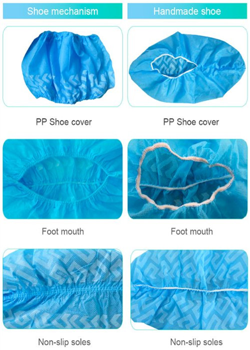 Blue Customized Disposable Waterproof Shoe Covers Hot Sealed Made By Hand / Machine