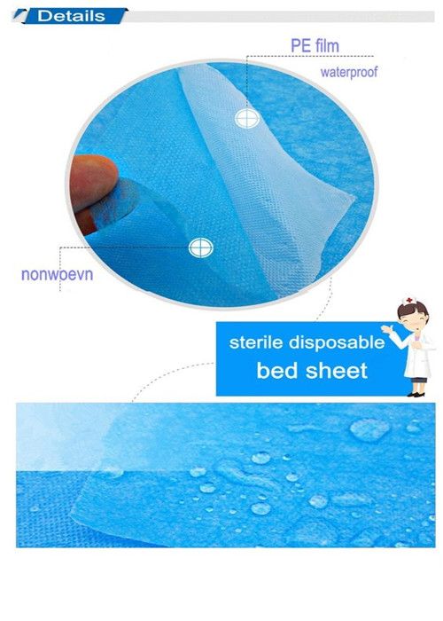 Non Woven Liquid Proof Bluey Disposable Sheets Flame Retardant 20 - 70 GSM  With PE Coating