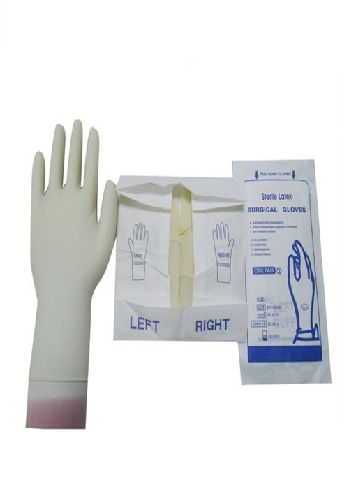 Ambidextrous Latex Disposable Medical Gloves , Natural White Disposable Surgical Gloves