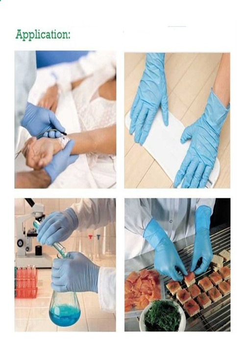 Tasteless Black Disposable Nitrile Gloves Powder Free High Strength With Beaded Cuff