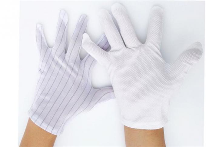 Slippy Prevention Polyester Disposable Hospital Gloves Bsorbent Sweat With Stripe PVC Dots