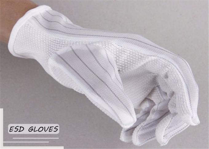 Slippy Prevention Polyester Disposable Hospital Gloves Bsorbent Sweat With Stripe PVC Dots