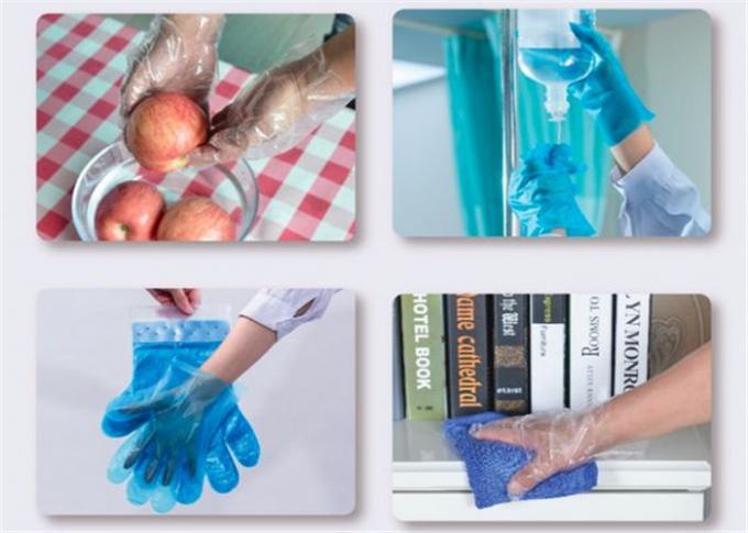 Embossing Surface Disposable Protective Gloves , Polyethylene Plastic Gloves Non Slip