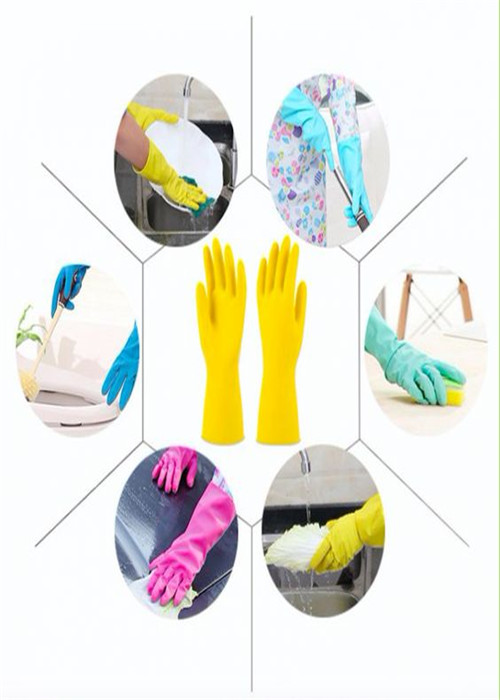 Waterproof Blue Anti Slip Disposable Rubber Gloves Abrasion Resistant