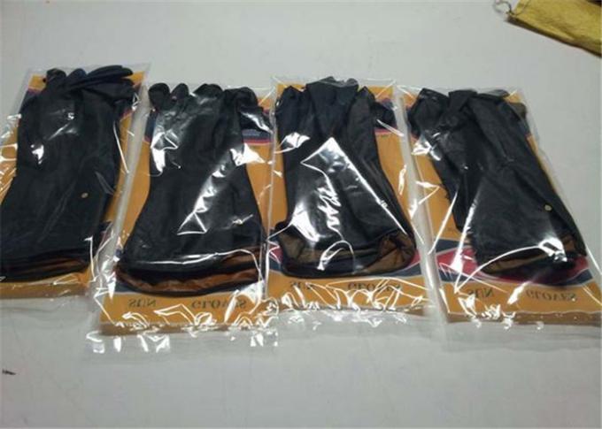 Black Anti Friction Industrial Gloves Latex Long For Mining Industry Comstruction Use