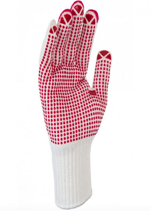 Tear Resistant Protective Gloves Thick Durable Cotton With PVC Dots On Palm