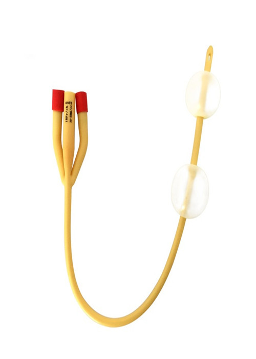 Double Balloons 3 Way Disposable Catheters With Color Valve For Urinary Catheterization