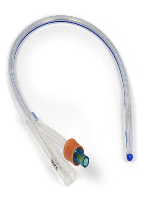 2 Way Transparent Silicone Disposable Urinary Catheters With Blue X-ray Opaque Line