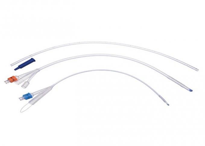 Color Coded Size Disposable Urinary Catheters , Silicone Bladder Catheter With 3 Cavity