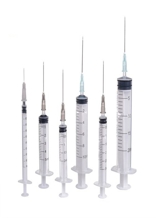3 Part Plastic Single Use Syringe , Medical Disposable Syringe With Needle